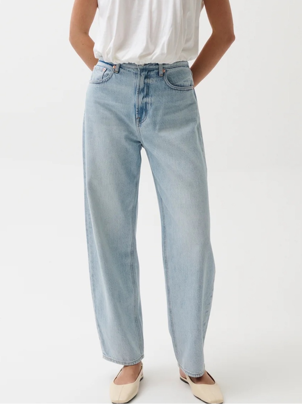 Pistola Wes High Rise Barrel Jean Gaze Blue Size 27